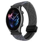 For Amazfit Sport Watch 3 22mm Magnetic Buckle Braided Watch Band(Metallic Gray) - 1