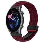 For Amazfit Sport Watch 3 22mm Magnetic Buckle Braided Watch Band(Wine Red) - 1