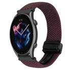 For Amazfit Sport Watch 3 22mm Magnetic Buckle Braided Watch Band(Crimson Cherry) - 1