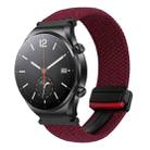 For Xiaomi Watch S1 22mm Magnetic Buckle Braided Watch Band(Dark Red) - 1