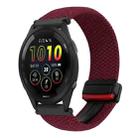 For Garmin Forerunner 265 22mm Magnetic Buckle Braided Watch Band(Black Sand Red) - 1