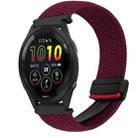 For Garmin Forerunner 265 22mm Magnetic Buckle Braided Watch Band(Wine Red) - 1