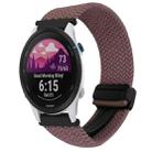 For Garmin Forerunner 255 22mm Magnetic Buckle Braided Watch Band(Smoky Purple) - 1