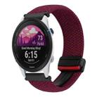 For Garmin Forerunner 255 Music 22mm Magnetic Buckle Braided Watch Band(Black Sand Red) - 1