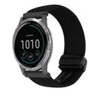 For Garmin Vivoactive 4 22mm Magnetic Buckle Braided Watch Band(Black) - 1