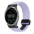 For Garmin Vivoactive 4 22mm Magnetic Buckle Braided Watch Band(Purple) - 1