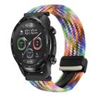 For Ticwatch Pro X 22mm Magnetic Buckle Braided Watch Band(Colorful) - 1