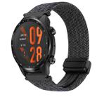 For Ticwatch Pro 3 22mm Magnetic Buckle Braided Watch Band(Gray White) - 1