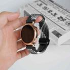 For Ticwatch Pro 3 22mm Magnetic Buckle Braided Watch Band(Dazzling Black) - 3