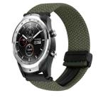 For Ticwatch Pro 2020 22mm Magnetic Buckle Braided Watch Band(Olive Green) - 1