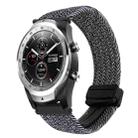 For Ticwatch Pro 2020 22mm Magnetic Buckle Braided Watch Band(Black White) - 1