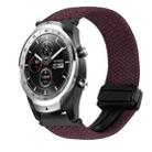 For Ticwatch Pro 2020 22mm Magnetic Buckle Braided Watch Band(Dark Brown) - 1