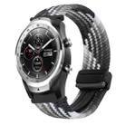 For Ticwatch Pro 2020 22mm Magnetic Buckle Braided Watch Band(Dazzling Black) - 1