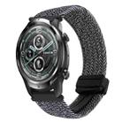 For Ticwatch Pro 2021 22mm Magnetic Buckle Braided Watch Band(Black White) - 1