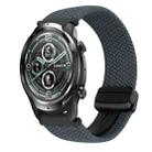 For Ticwatch Pro 2021 22mm Magnetic Buckle Braided Watch Band(Dark Gray) - 1