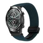 For Ticwatch Pro 22mm Magnetic Buckle Braided Watch Band(Dark Green) - 1