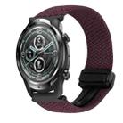For Ticwatch Pro 22mm Magnetic Buckle Braided Watch Band(Dark Brown) - 1