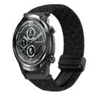 For Ticwatch Pro 22mm Magnetic Buckle Braided Watch Band(Starlight Black) - 1