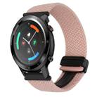 For Ticwatch GTX 22mm Magnetic Buckle Braided Watch Band(Pink) - 1