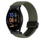 For Samsung Galaxy Watch FE 40mm 20mm Magnetic Buckle Braided Watch Strap(Olive Green) - 1