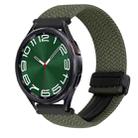 For Samsung Galaxy Watch 6 Classic 20mm Magnetic Buckle Braided Watch Strap(Olive Green) - 1