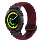 For Samsung Gear Sport 20mm Magnetic Buckle Braided Watch Strap(Black Sand Red) - 1