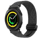 For Samsung Gear Sport 20mm Magnetic Buckle Braided Watch Strap(Metallic  Black) - 1