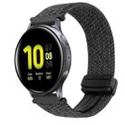 For Samsung Galaxy Watch Active 2 20mm Magnetic Buckle Braided Watch Strap(Metallic  Black) - 1