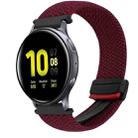 For Samsung Galaxy Watch Active 2 20mm Magnetic Buckle Braided Watch Strap(Wine Red) - 1