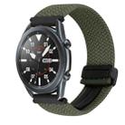 For Samsung Galaxy Watch 3 41mm 20mm Magnetic Buckle Braided Watch Strap(Olive Green) - 1