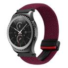 For Samsung Gear S2 Classic 20mm Magnetic Buckle Braided Watch Strap(Black Sand Red) - 1