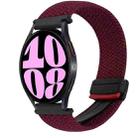 For Samsung Galaxy Watch 6 20mm Magnetic Buckle Braided Watch Strap(Wine Red) - 1