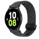 For Samsung Galaxy Watch 5 20mm Magnetic Buckle Braided Watch Strap(Metallic  Black) - 1