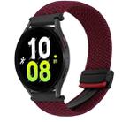 For Samsung Galaxy Watch 5 20mm Magnetic Buckle Braided Watch Strap(Wine Red) - 1