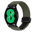 For Samsung Galaxy Watch 4 20mm Magnetic Buckle Braided Watch Strap(Olive Green) - 1