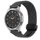 For Samsung Galaxy Watch 4 Classic 20mm Magnetic Buckle Braided Watch Strap(Metallic  Black) - 1