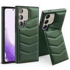 For Samsung Galaxy S22+ 5G Down Jacket Card Bag Holder MagSafe Phone Case(Dark Green) - 1