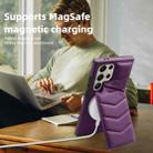 For Samsung Galaxy S22 Ultra 5G Down Jacket Card Bag Holder MagSafe Phone Case(Purple) - 3