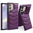 For Samsung Galaxy S24 5G Down Jacket Card Bag Holder MagSafe Phone Case(Purple) - 1