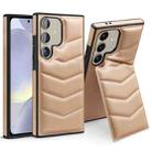 For Samsung Galaxy S24+ 5G Down Jacket Card Bag Holder MagSafe Phone Case(Rose Gold) - 1