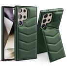 For Samsung Galaxy S24 Ultra 5G Down Jacket Card Bag Holder MagSafe Phone Case(Dark Green) - 1