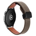 22mm Slim Magnetic Buckle Microfiber Leather Watch Band For Huawei Watch GT4 46mm(Mocha Brown) - 1