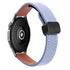 22mm Slim Magnetic Buckle Microfiber Leather Watch Band For Huawei Watch GT4 46mm(Lavender) - 1