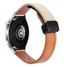 22mm Slim Magnetic Buckle Microfiber Leather Watch Band For Huawei Watch 4 Pro(Aimaorange+Cream Apricot) - 1