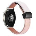 22mm Slim Magnetic Buckle Microfiber Leather Watch Band For Huawei Watch 4 Pro(Pink+Apricot) - 1