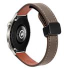 22mm Slim Magnetic Buckle Microfiber Leather Watch Band For Huawei Watch 4(Mocha Brown) - 1