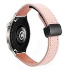 22mm Slim Magnetic Buckle Microfiber Leather Watch Band For Huawei Watch 4(Sakura Pink) - 1