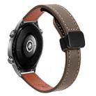 22mm Slim Magnetic Buckle Microfiber Leather Watch Band For Huawei Watch Ultimate(Mocha Brown) - 1