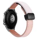 22mm Slim Magnetic Buckle Microfiber Leather Watch Band For Huawei Watch Ultimate(Pink+Apricot) - 1