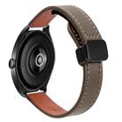 22mm Slim Magnetic Buckle Microfiber Leather Watch Band For Huawei Watch Buds(Mocha Brown) - 1